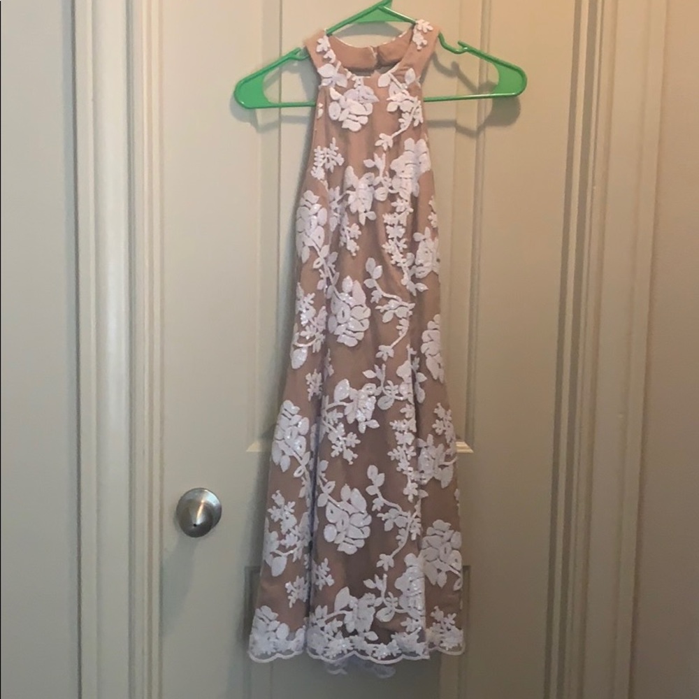 White/Nude Sequin Dress